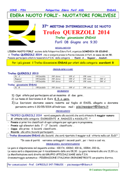 CONVOCAZIONI Trofeo Querzoli 2014