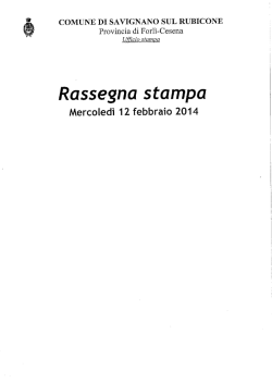 Rassegna stampa - Comune di Savignano sul Rubicone