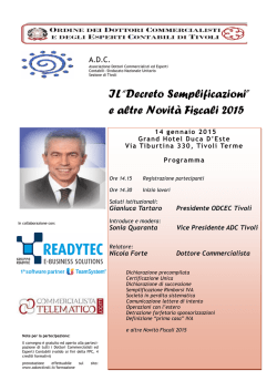 mercoled&igrave; 14/1 a TIVOLI - Il Commercialista Telematico