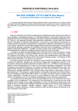 PROPOSTA PASTORALE 2014-2015 Movimento