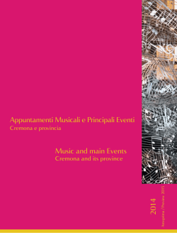 appuntamenti musicali e principali eventi 2014