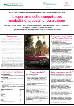 Il repertorio delle competenze - Agenzia sanitaria regionale Emilia
