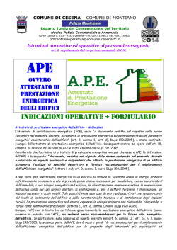 APE - attestato di prestazione energetica degli edifici