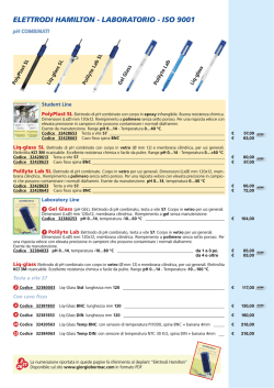ELETTRODI HAMILTON - LABORATORIO - ISO 9001