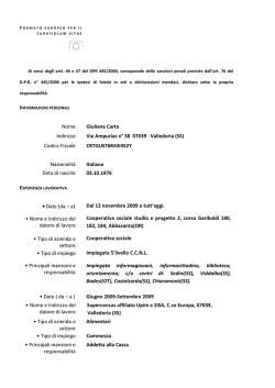 Curriculum Vitae - Comune di Valledoria