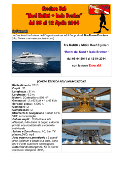 Tra Relitti e Mitici Reef Egiziani Scheda Tecnica dell