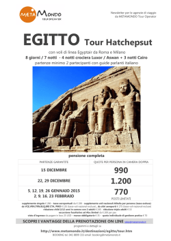 EGITTO Tour Hatchepsut - Metamondo Tour Operator