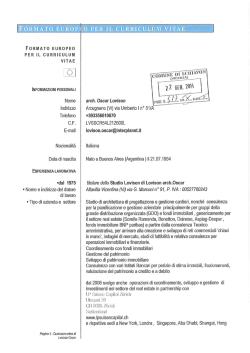 Curriculum Arch. Lovison Oscar