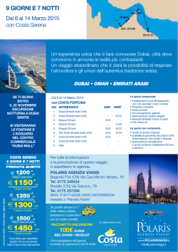 Crociera alla scoperta di DUBAI con Costa Serena