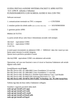 FUNZIONAMENTO CON SCHEDA AUDIO E SIA CON TNC