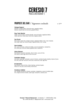 PROPOSTE DEL BAR / Signature cocktails