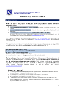 manifesto degli studi 2014-15