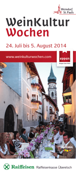Brosch&uuml;re Wein-Kultur-Wochen 2014