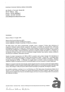 Curriculum Vitae Andriani Antonia Sabina