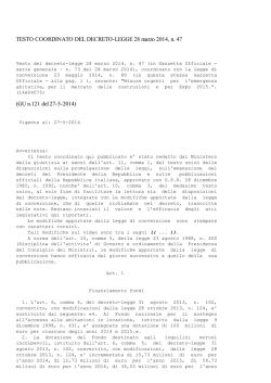 TESTO COORDINATO DEL DECRETO