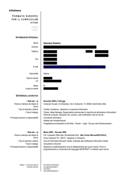 Curriculum Esempio - Gazzetta Amministrativa