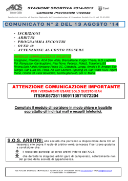 comunicato n. 2 del 13/08/2014