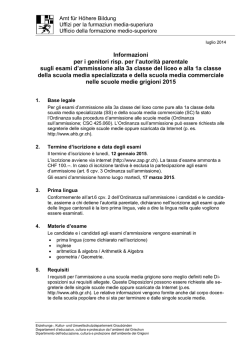 Informazioni per genitori o per chi ne fa le veci 2015