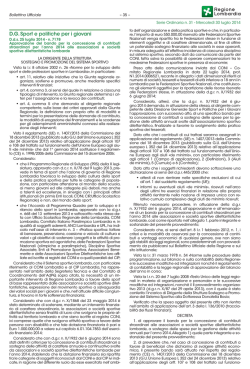 D.G. Sport e politiche per i giovani