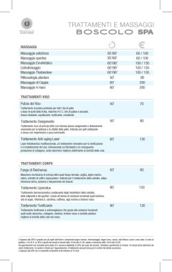 Listino dei trattamenti
