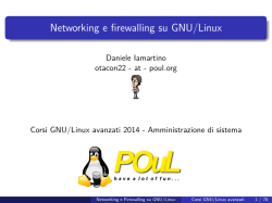 Networking e firewalling su GNU/Linux