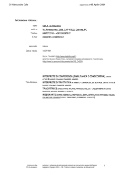 CV Alessandra Cola - Fondazione Alma Mater