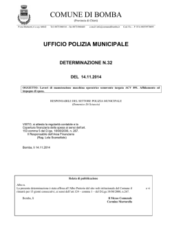 DET. UFF. POLIZ. MUNIC. n. 32 del 14/11/2014. OGGETTO