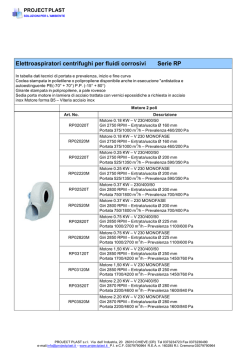 Elettroaspiratori centrifughi per fluidi corrosivi Serie RP
