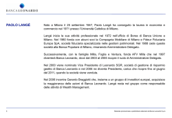 PAOLO LANG&Eacute; - Banca Leonardo