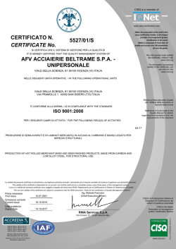 5527/01/S AFV ACCIAIERIE BELTRAME S.P.A.