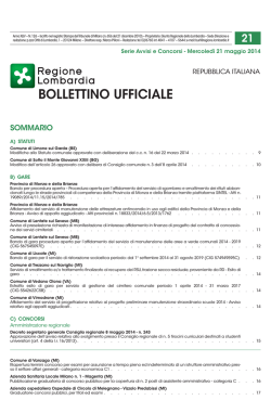 Pubblicato sul Bollettino Ufficiale della Regione Lombardia n. 21 del