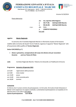 Master Regionale - Comitato Regionale Emilia Romagna