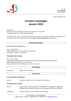 Campeggio pio 2014 dettagli genitori