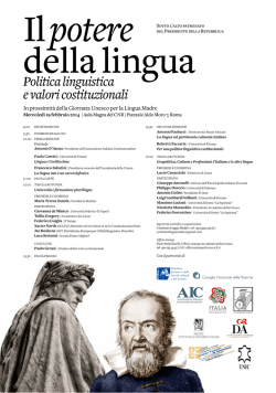 Politica linguistica e valori costituzionali