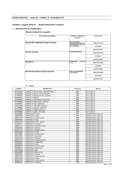 Nuovo listino dietetici Regione Veneto