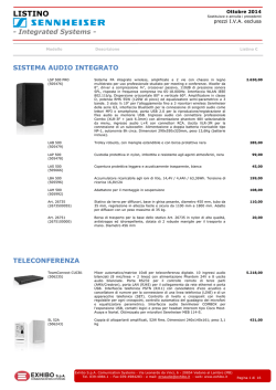 Listino Sennheiser Integrated Systems (Ott. 2014)