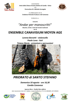 "Andar per manoscritti" ENSEMBLE CANAVISIUM MOYEN AGE