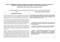 Patto per la salute 2014-2016 - Conferenza delle Regioni e delle