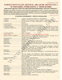 PAROLE &ndash; poco usate, desuete, modi di dire