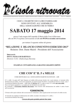 SABATO 17 maggio 2014 - Associazione Diabetici Ravennate