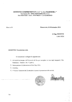 Circ. n. 11 trasmissione nota - Istituto Comprensivo Monserrato 1-2