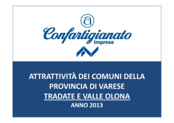 Indici di attrattivit&agrave; Tradate e Valle Olona
