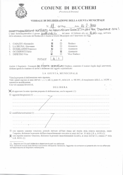 Delibera Giunta - Comune of Buccheri