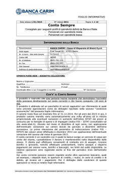 Conto Sempre - Banca Carim