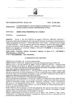 Determinazione n. 201 del 13/08/2014