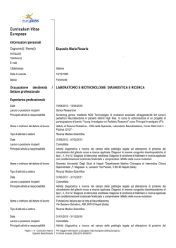 Europass CV - Citt&agrave; della Speranza