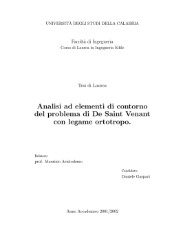 Analisi ad elementi di contorno del problema di De Saint