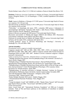 CURRICULUM VITAE - CampusNet - Universit&agrave; degli Studi di Parma