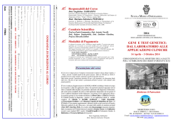 Programma - Dipartimento Ligure di Genetica