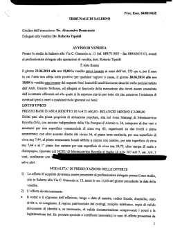 Delegato alla vendita: Dr. Roberto Tipaldi